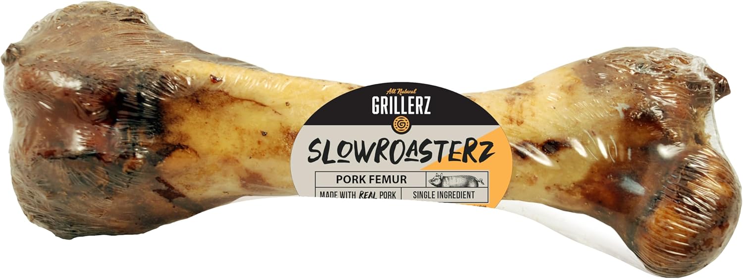 Grillerz Pork Femur Bone – 100% Rawhide Free, Made with Real Pork, Natural Dog Treat